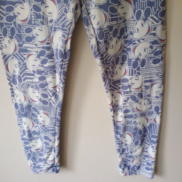 Super Soft Disney Mickey Mouse Leggings Stretchy Comfort Blue White One Size - Picture 4 of 8